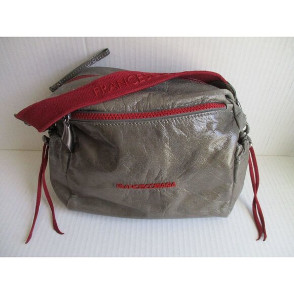 *Francesco Biasia Olive Green Satchel Distressed Leather